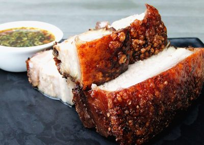 Crispy Pork Belly with Gula Melaka Dressing